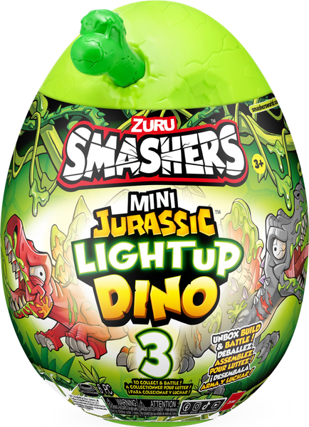 Изображение товара Набор игрушек-сюрпризов Zuru Smashers Мини Дино Яйцо Jurassic Light Up / 44195