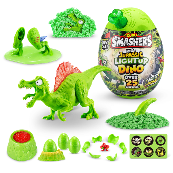 Изображение товара Набор игрушек-сюрпризов Zuru Smashers Мега Дино Яйцо Jurassic Light Up / 44196