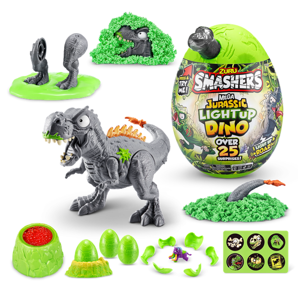Изображение товара Набор игрушек-сюрпризов Zuru Smashers Мега Дино Яйцо Jurassic Light Up / 44196