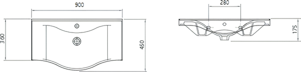 Изображение товара Тумба с умывальником Гамма Р30оФ8/1- У90 Базик-7090 (4812044015546)