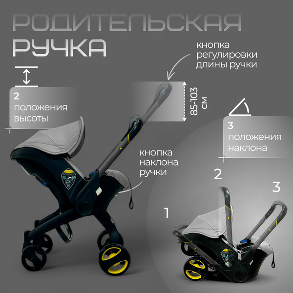 Изображение товара Коляска-автолюлька Bubago Mirco / BG 153-2 (серый)