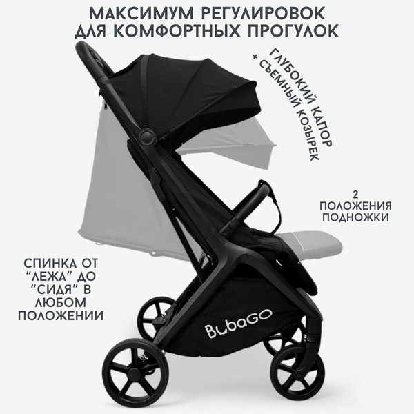 Изображение товара Детская прогулочная коляска Bubago Luna / BG 154-1 (черный)