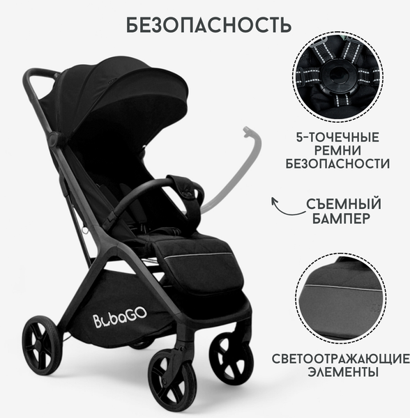 Изображение товара Детская прогулочная коляска Bubago Luna / BG 154-1 (черный)