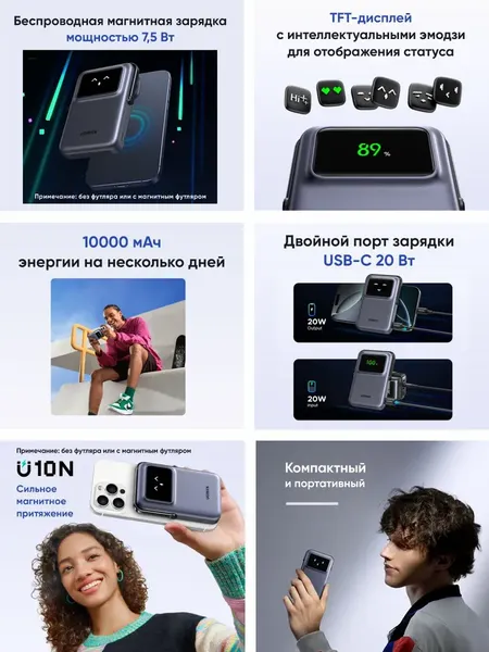 Изображение товара Портативное зарядное устройство Ugreen PB572 / 45327 (серый)