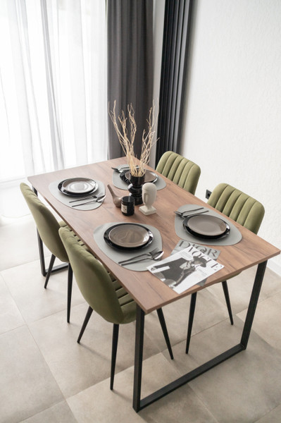 Изображение товара Обеденный стол Notta Лиман 140х80 / 615156 (дуб крафт табачный/черный матовый)