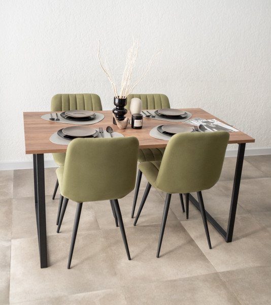 Изображение товара Обеденный стол Notta Лиман 140х80 / 615156 (дуб крафт табачный/черный матовый)