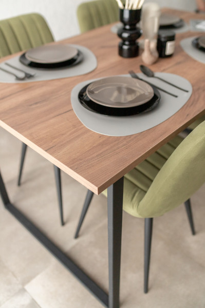 Изображение товара Обеденный стол Notta Лиман 140х80 / 615156 (дуб крафт табачный/черный матовый)