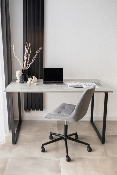 Изображение товара Обеденный стол Notta Лиман 140х80 / 615157 (бетон светлый/черный матовый)