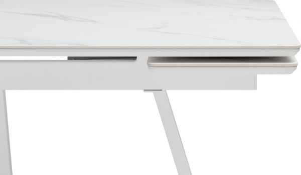 Изображение товара Обеденный стол Notta Памелла 140/200х80 / 617086 (белый мрамор alpin white /snow white/белый)