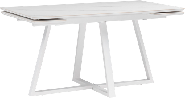 Изображение товара Обеденный стол Notta Памелла 140/200х80 / 617086 (белый мрамор alpin white /snow white/белый)