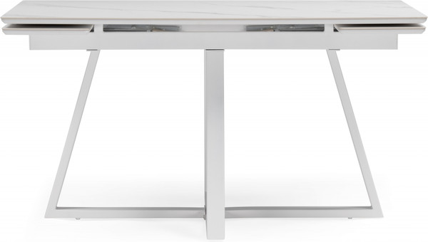 Изображение товара Обеденный стол Notta Памелла 140/200х80 / 617086 (белый мрамор alpin white /snow white/белый)