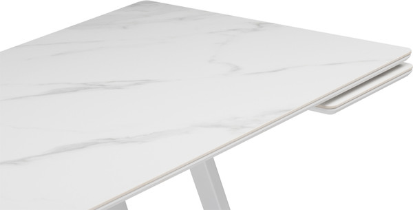 Изображение товара Обеденный стол Notta Памелла 140/200х80 / 617086 (белый мрамор alpin white /snow white/белый)