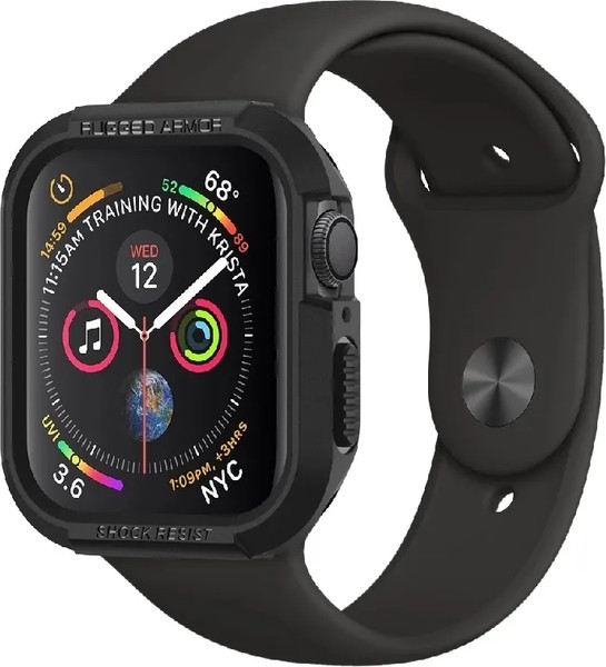 Изображение товара Защитный чехол для умных часов Spigen Rugged Armor для Apple Watch 4/5/6/7/8/9/SE / 062CS24469 (черный)