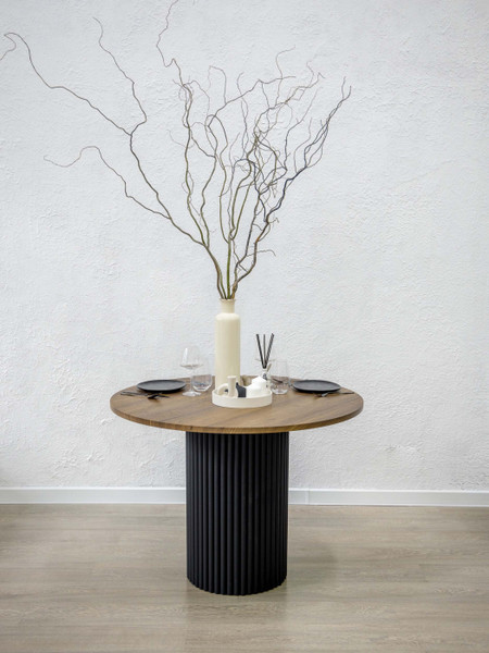 Изображение товара Обеденный стол Notta Барел 100 / 615166 (орех кантри/черный)