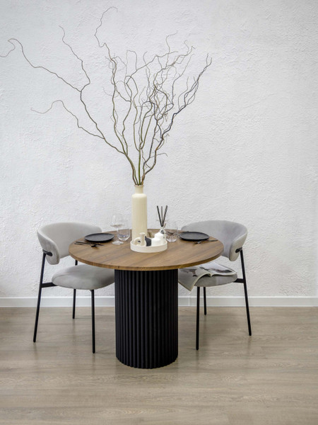 Изображение товара Обеденный стол Notta Барел 100 / 615166 (орех кантри/черный)