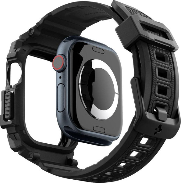 Изображение товара Ремешок для умных часов Spigen Rugged Armor Pro для Apple Watch 10 42мм/ ACS08591 (черный матовый)