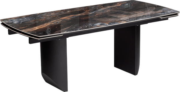 Изображение товара Обеденный стол Woodville Маре 200-260х100х77 / 588045 (neodom titanium lawa nero/черный)