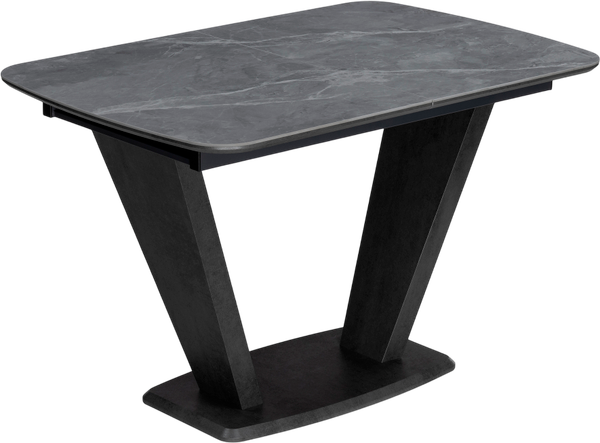 Изображение товара Обеденный стол Woodville Петир 120-160х80х75 / 588012 (larka grey/черный)