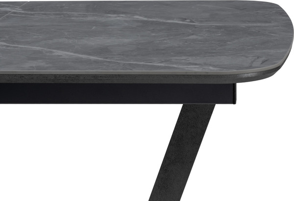 Изображение товара Обеденный стол Woodville Петир 120-160х80х75 / 588012 (larka grey/черный)