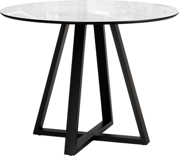 Изображение товара Обеденный стол Woodville Норфолк 100 / 588040 (белый мрамор/черный)