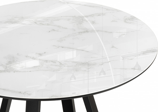 Изображение товара Обеденный стол Woodville Норфолк 100 / 588040 (белый мрамор/черный)
