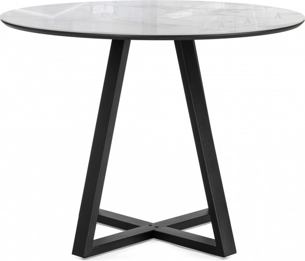 Изображение товара Обеденный стол Woodville Норфолк 100 / 588040 (белый мрамор/черный)