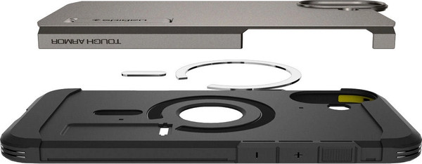 Изображение товара Чехол-накладка Spigen Tough Armor Mag Magsafe для iPhone 16 / ACS08215 (Gunmetal)