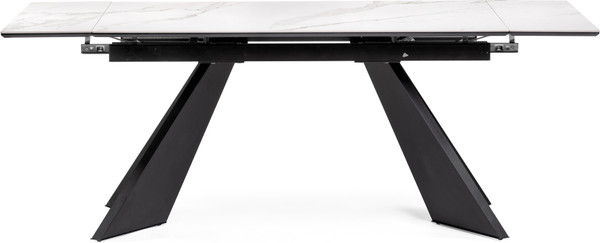 Изображение товара Обеденный стол Woodville Ливи 140-200х80х78 / 532400 (белый мрамор/черный)