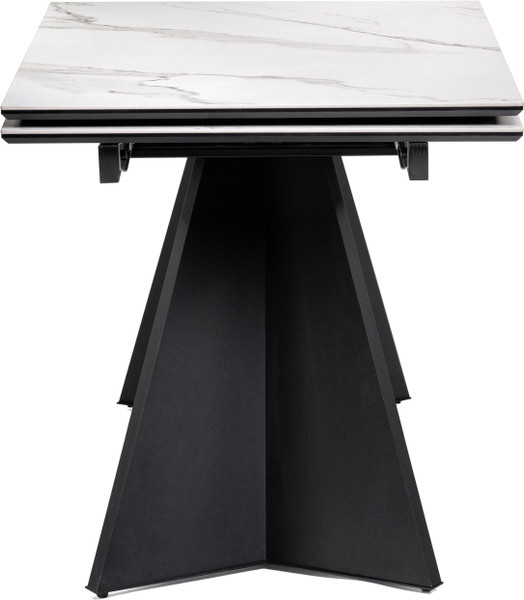 Изображение товара Обеденный стол Woodville Ливи 140-200х80х78 / 532400 (белый мрамор/черный)