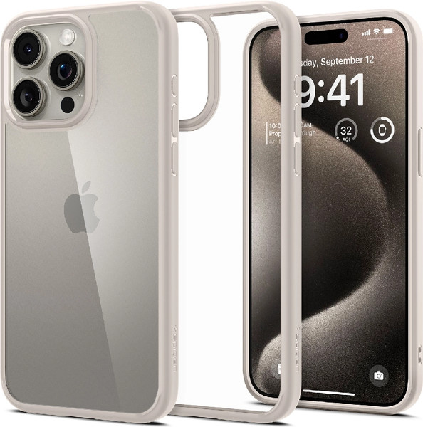 Изображение товара Чехол-накладка Spigen Ultra Hybrid для iPhone 15 Pro / ACS07214 (Natural Titanium)