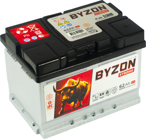 Изображение товара Автомобильный аккумулятор BYZON Strong R+ (62 А/ч)