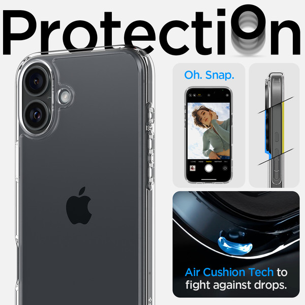 Изображение товара Чехол-накладка Spigen Ultra Hybrid для iPhone 16 Plus / ACS08069 (Crystal Clear)