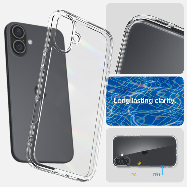 Изображение товара Чехол-накладка Spigen Ultra Hybrid для iPhone 16 Plus / ACS08069 (Crystal Clear)