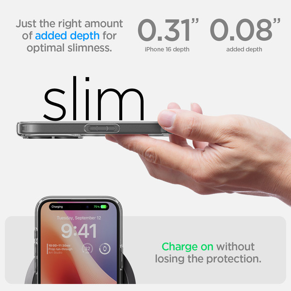 Изображение товара Чехол-накладка Spigen Ultra Hybrid для iPhone 16 Plus / ACS08069 (Crystal Clear)