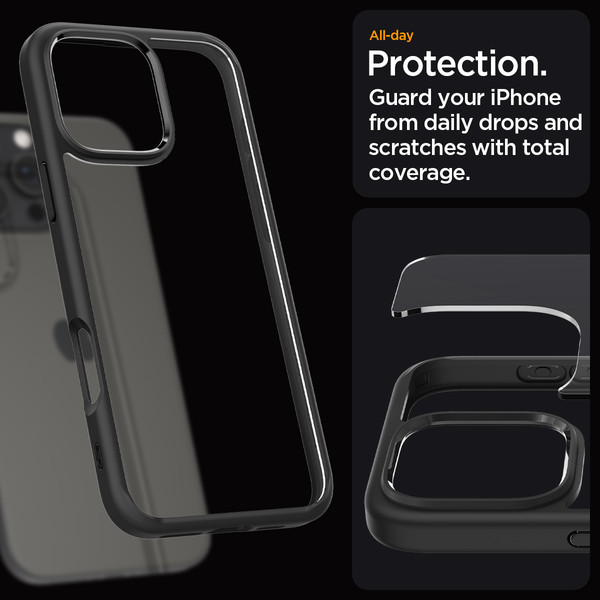 Изображение товара Чехол-накладка Spigen Ultra Hybrid для iPhone 16 Pro Max / ACS07996 (Matte Black)
