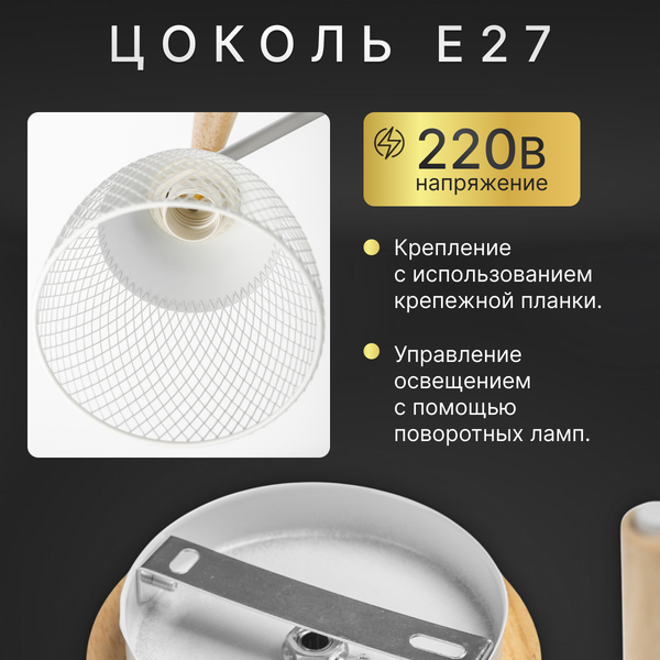 Изображение товара Люстра Sundays Home R-25 / 6211 (с лампами Е27 12W 4100K 5шт)