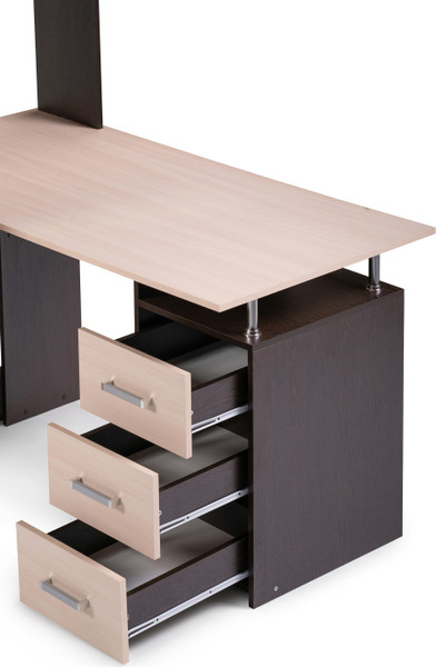 Изображение товара Стол-стеллаж Woodville ДЕР КС-15 / 295293 (венге/дуб молочный левый)