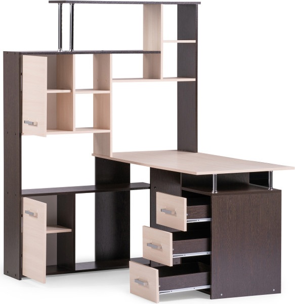 Изображение товара Стол-стеллаж Woodville ДЕР КС-15 / 295293 (венге/дуб молочный левый)