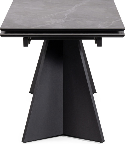 Изображение товара Обеденный стол Woodville Ливи 140-200х80х78 / 532401 (серый мрамор/черный)