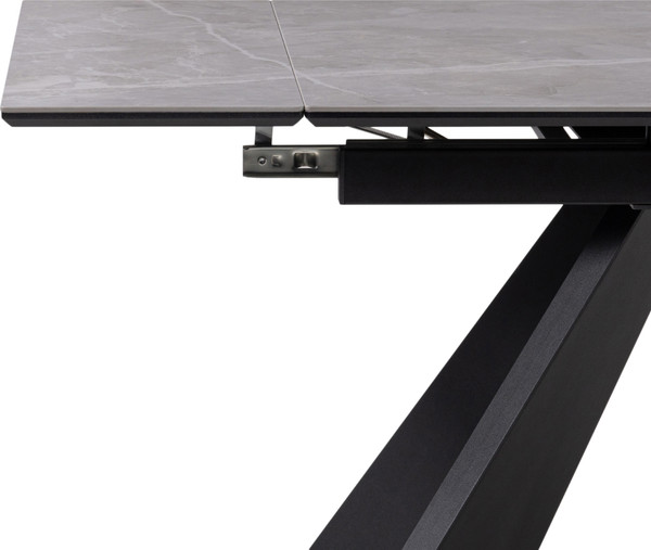 Изображение товара Обеденный стол Woodville Ливи 140-200х80х78 / 532401 (серый мрамор/черный)