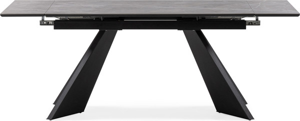 Изображение товара Обеденный стол Woodville Ливи 140-200х80х78 / 532401 (серый мрамор/черный)