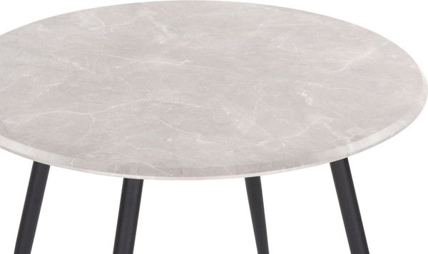 Изображение товара Обеденный стол Notta Абилин 100 / 507220 (мрамор светло-серый/черный матовый)
