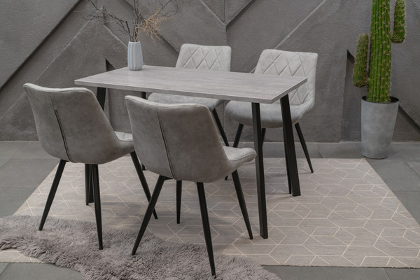 Изображение товара Обеденный стол Notta Тринити Лофт 120 25 мм / 489616 (бетон/черный матовый)