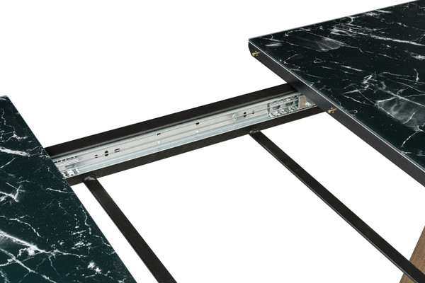 Изображение товара Обеденный стол Woodville Иматра / 462388 (мрамор черный/черная шагрень)