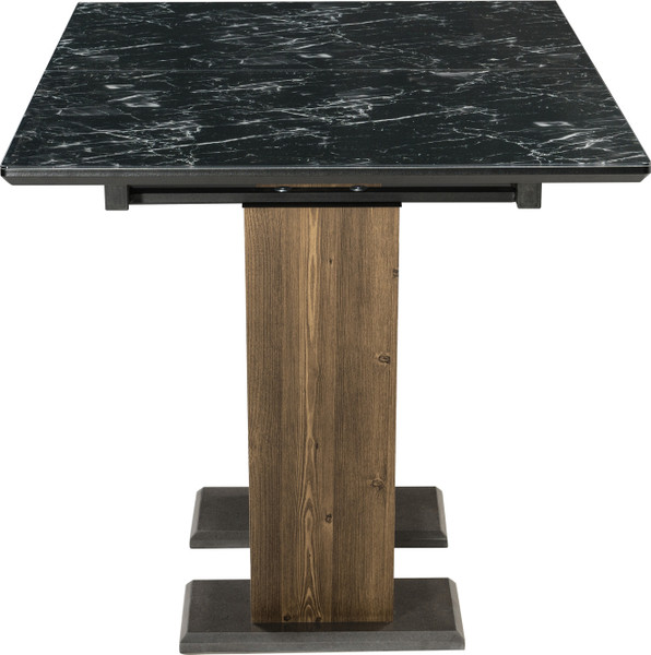 Изображение товара Обеденный стол Woodville Иматра / 462388 (мрамор черный/черная шагрень)