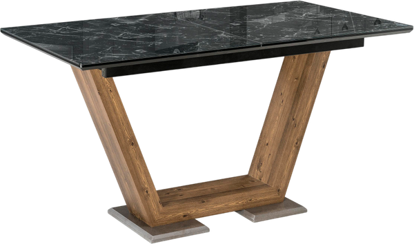 Изображение товара Обеденный стол Woodville Иматра / 462388 (мрамор черный/черная шагрень)