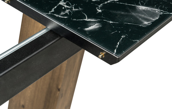 Изображение товара Обеденный стол Woodville Иматра / 462388 (мрамор черный/черная шагрень)
