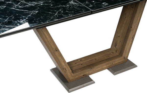 Изображение товара Обеденный стол Woodville Иматра / 462388 (мрамор черный/черная шагрень)