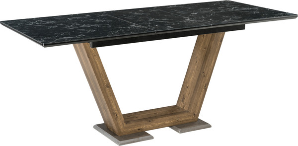 Изображение товара Обеденный стол Woodville Иматра / 462388 (мрамор черный/черная шагрень)