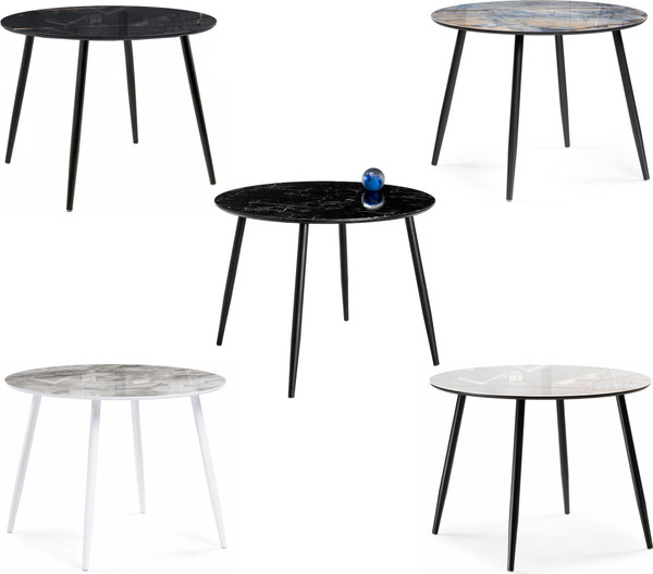 Изображение товара Обеденный стол Woodville Кловис / 462138 (черный мрамор/черный)